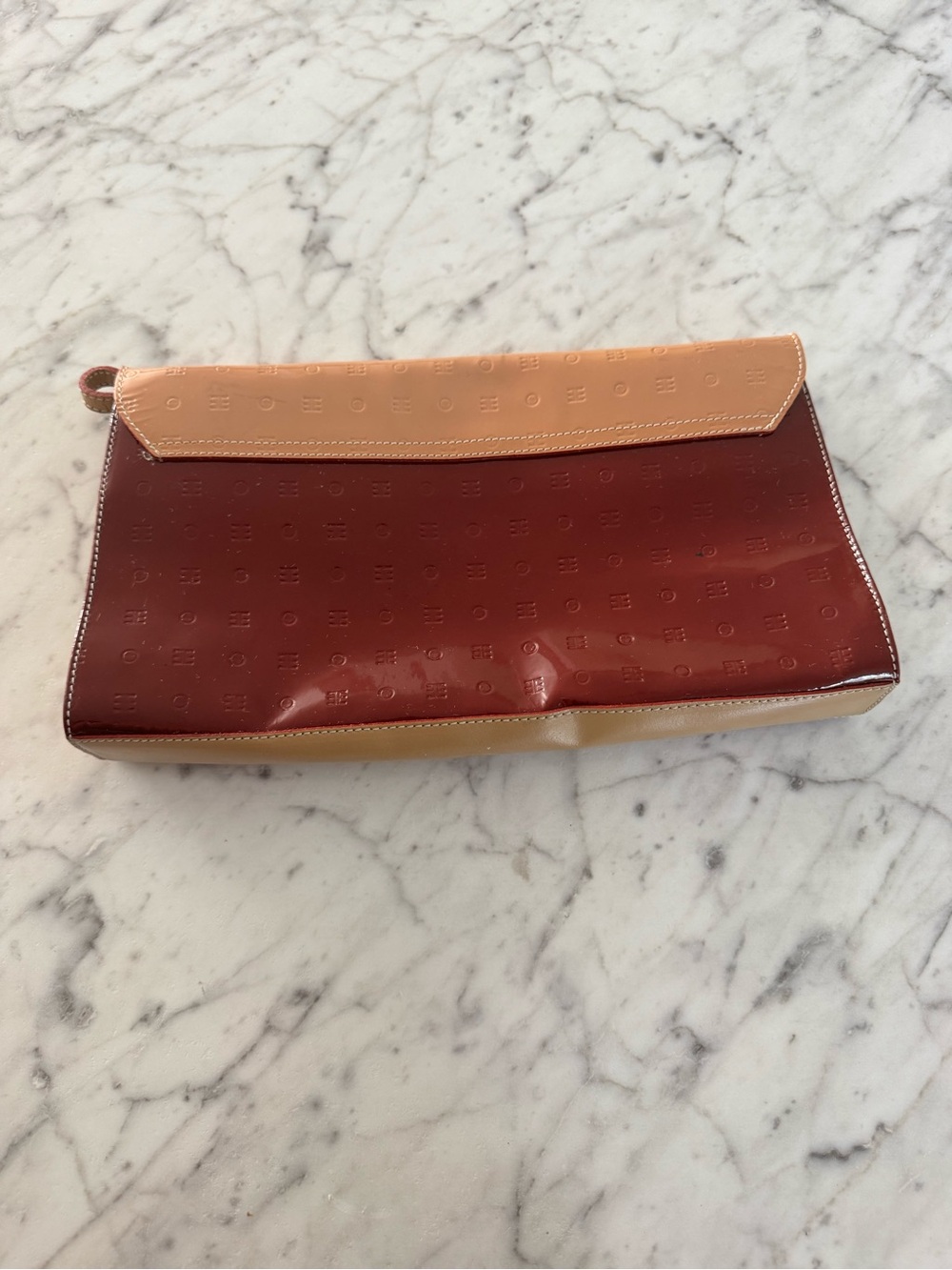 Arcadia Patent Leather Shoulder Bag in Tan, Red, Burgundy - Picture 5 of 10